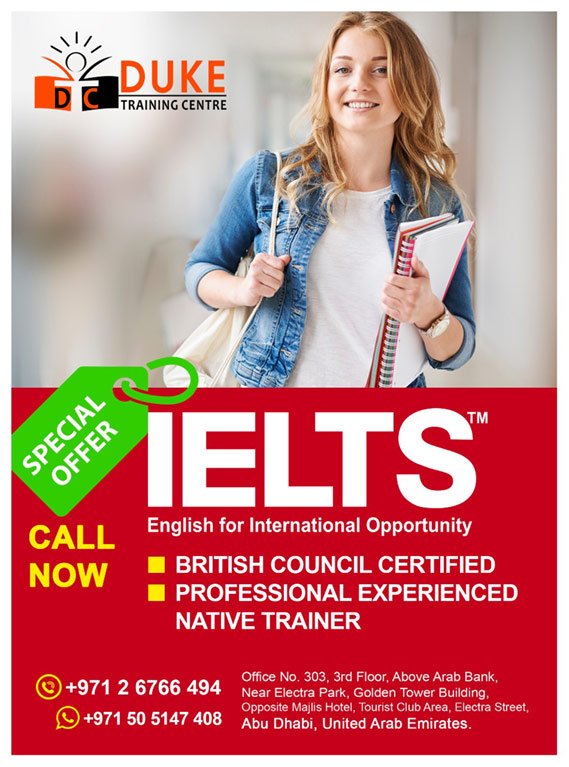 NATIVE IELTS TRAINER Advert - Duke Training Centre